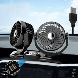 F621U Tourne-disque rotatif pour voiture Ventilateur à double tête silencieux pour voiture, modèle : USB à allocation élevée SH00041272-20